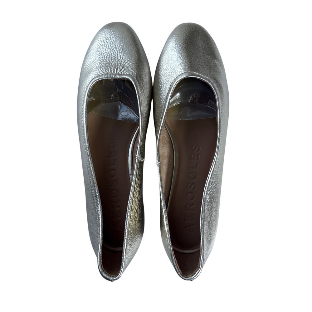 Aerosoles Gold Pebbled Leather Flats Size 9.5 NEW NWOT
